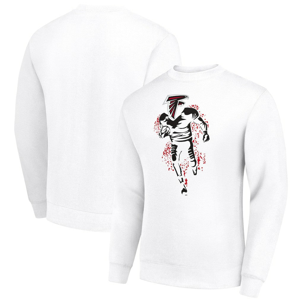 Atlanta Falcons Starter Logoface Team Graphic Tri-Blend Fleece Pullover Sweatshirt - White discount