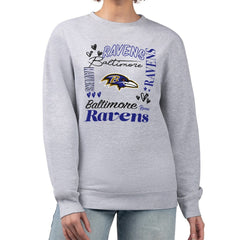 Baltimore Ravens G-III 4Her by Carl Banks Women's Collage Graphic Fleece Pullover Sweatshirt - Heather Gray discount