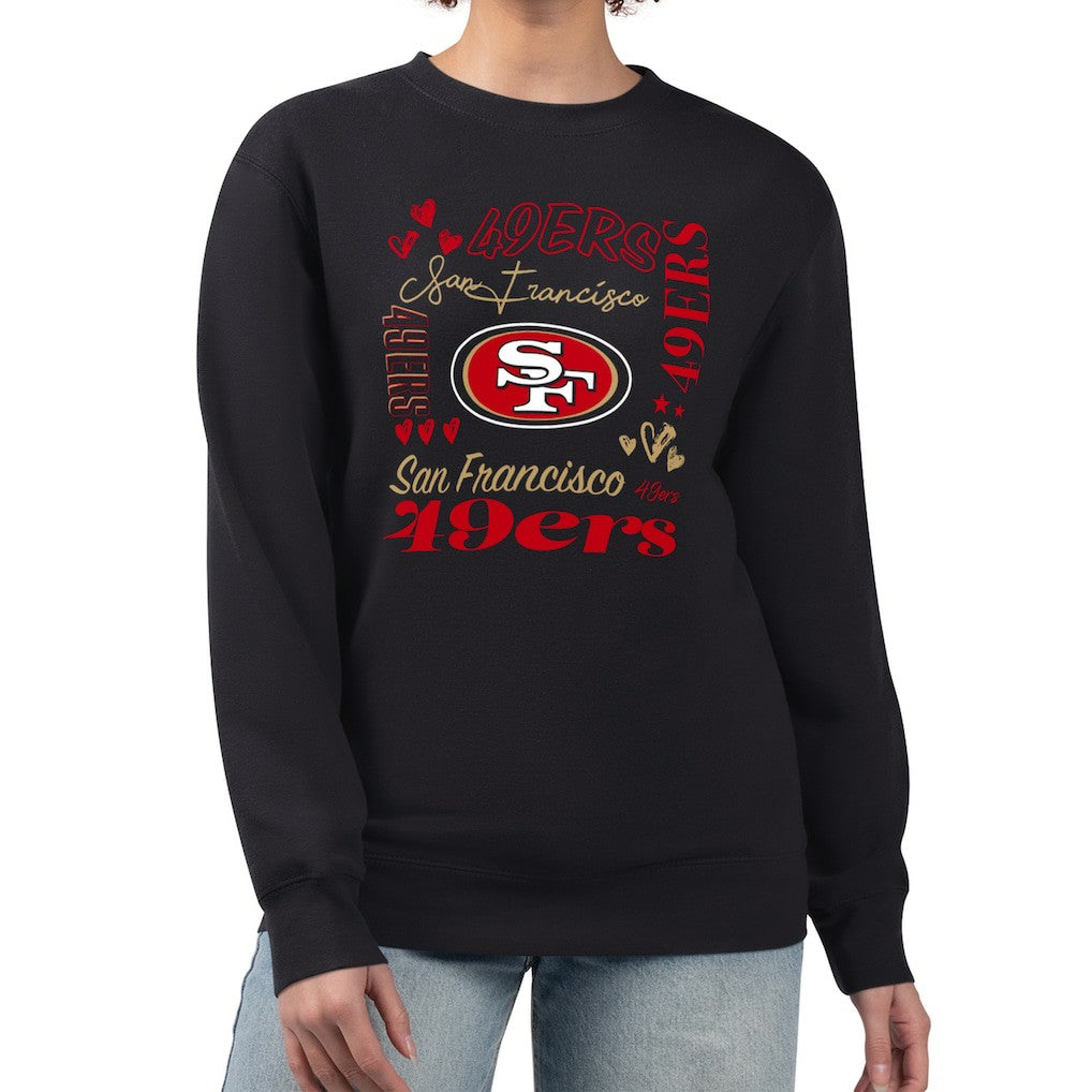 San Francisco 49ers G-III 4Her by Carl Banks Women's Collage Graphic Fleece Pullover Sweatshirt - Black outlet