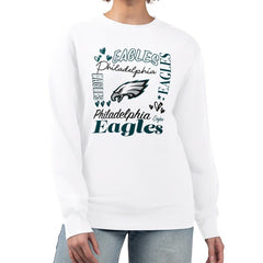 Philadelphia Eagles G-III 4Her by Carl Banks Women's Collage Graphic Fleece Pullover Sweatshirt - White discount