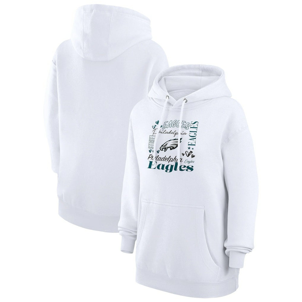 Philadelphia Eagles G-III 4Her by Carl Banks Women's Collage Graphic Fleece Pullover Hoodie - White for sale
