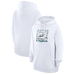Philadelphia Eagles G-III 4Her by Carl Banks Women's Collage Graphic Fleece Pullover Hoodie - White for sale