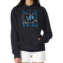 Detroit Lions G-III 4Her by Carl Banks Women's Collage Graphic Fleece Pullover Hoodie - Black outlet