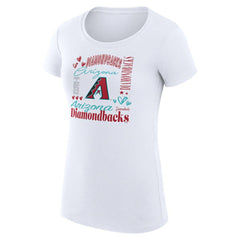 Arizona Diamondbacks G-III 4Her by Carl Banks Women's Super-Slim Fit Lightweight Collage Team Graphic Crew Neck T-Shirt - White