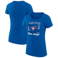 Toronto Blue Jays G-III 4Her by Carl Banks Women's Super-Slim Fit Lightweight Collage Team Graphic Crew Neck T-Shirt - Royal