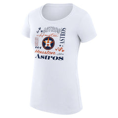 Houston Astros G-III 4Her by Carl Banks Women's Super-Slim Fit Lightweight Collage Team Graphic Crew Neck T-Shirt - White