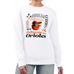 Baltimore Orioles G-III 4Her by Carl Banks Women's Collage Team Graphic Fleece Pullover Hoodie - White