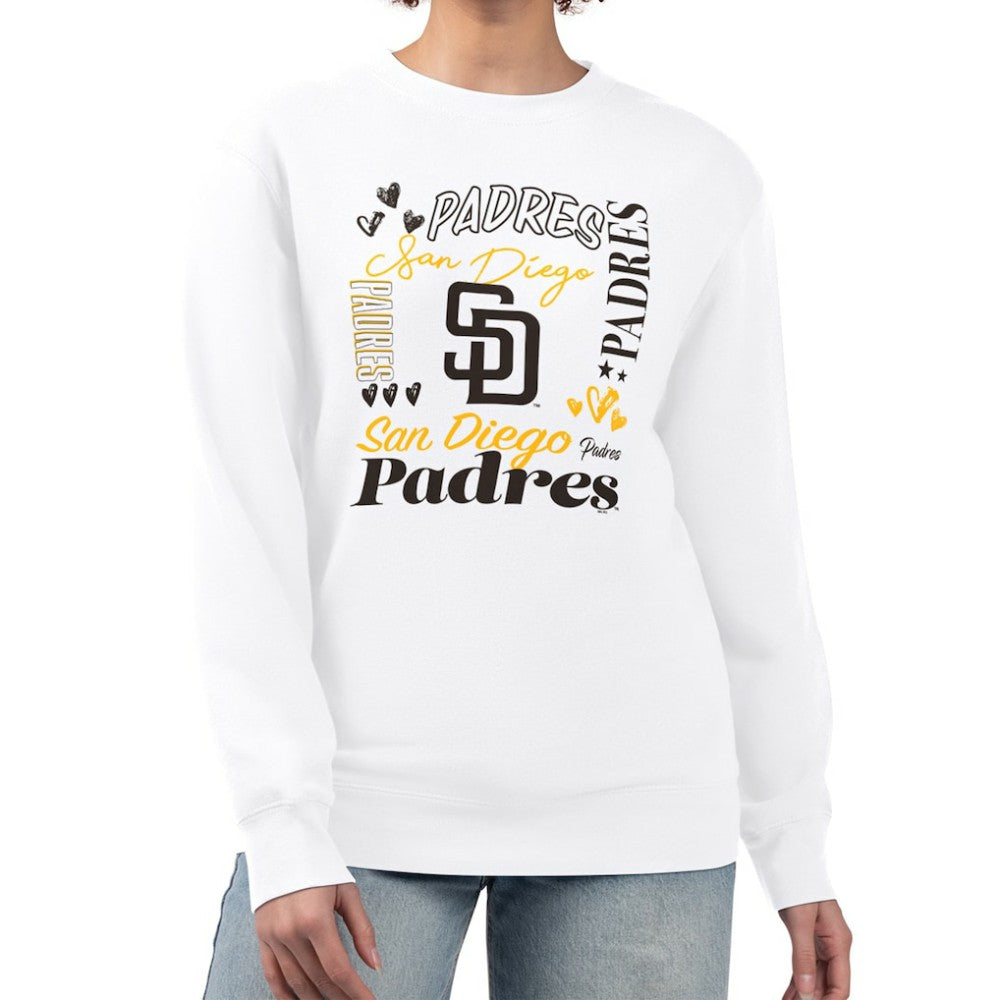 San Diego Padres G-III 4Her by Carl Banks Women's Collage Team Graphic Fleece Pullover Hoodie - White