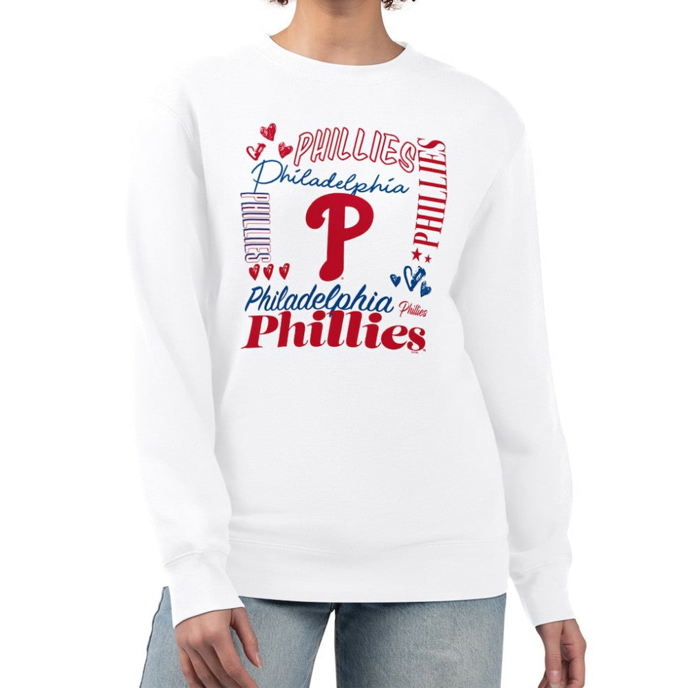 Philadelphia Phillies G-III 4Her by Carl Banks Women's Collage Team Graphic Fleece Pullover Hoodie - White
