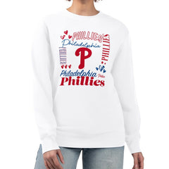 Philadelphia Phillies G-III 4Her by Carl Banks Women's Collage Team Graphic Fleece Pullover Hoodie - White