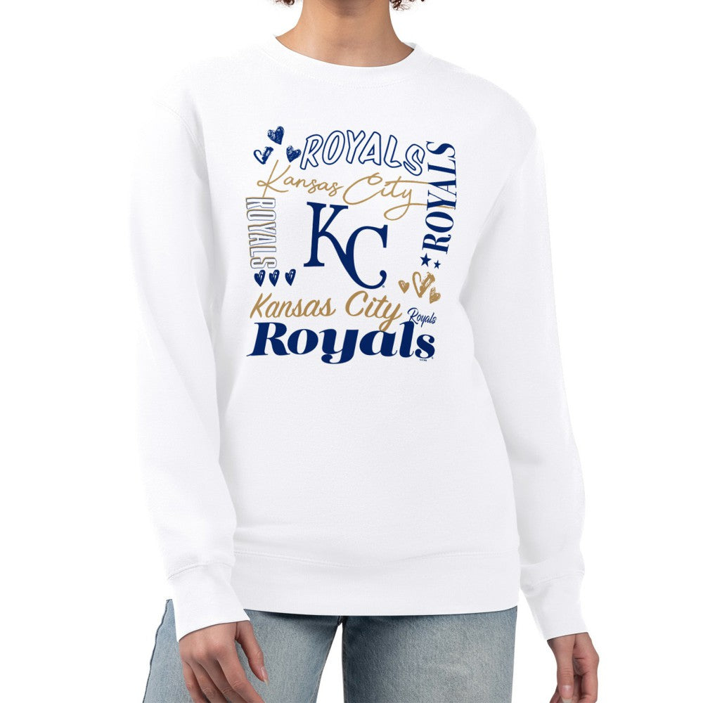 Kansas City Royals G-III 4Her by Carl Banks Women's Collage Team Graphic Fleece Pullover Hoodie - White