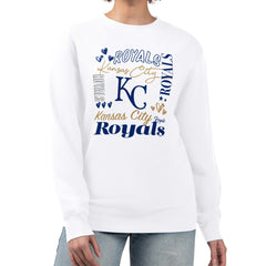 Kansas City Royals G-III 4Her by Carl Banks Women's Collage Team Graphic Fleece Pullover Hoodie - White