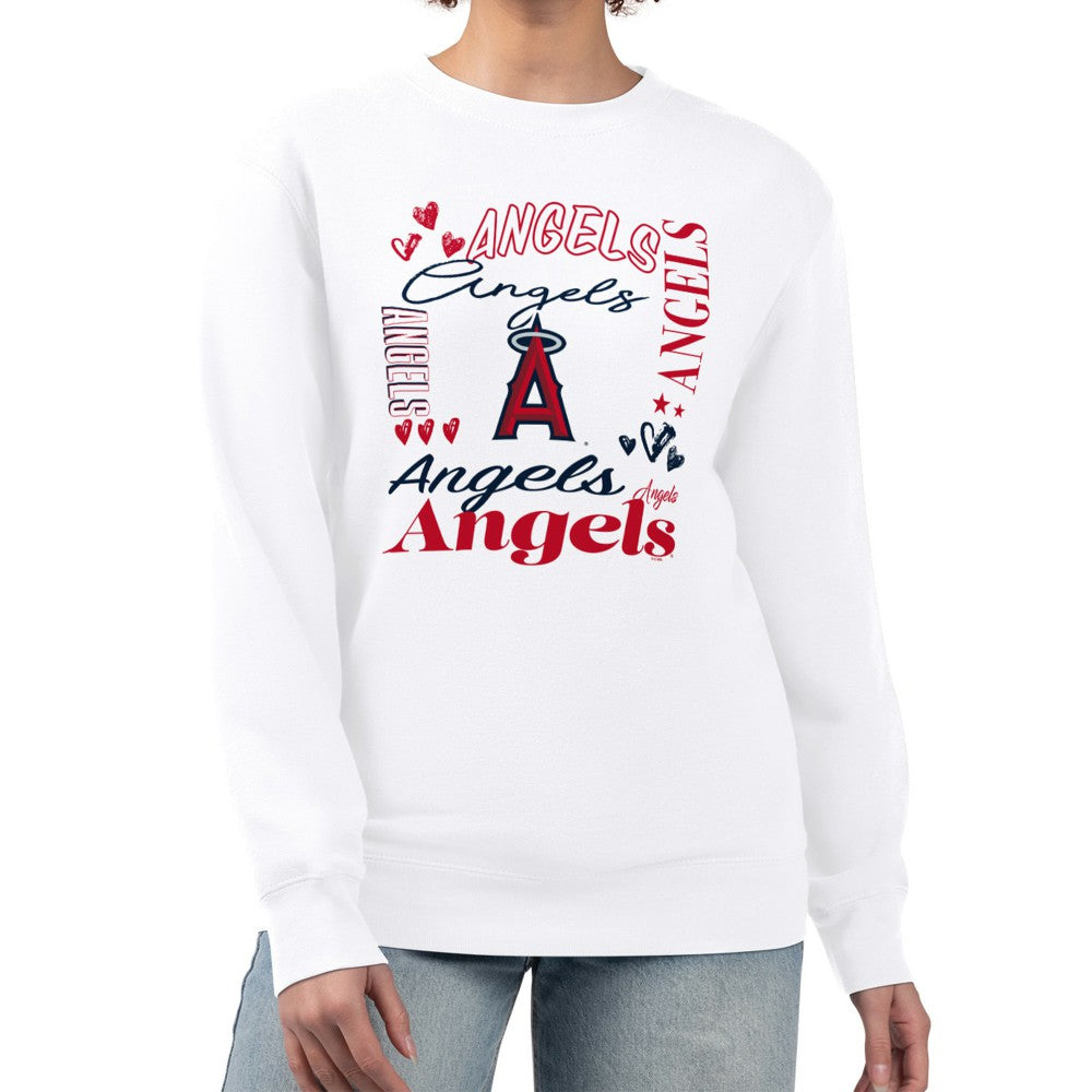 Los Angeles Angels G-III 4Her by Carl Banks Women's Collage Team Graphic Fleece Pullover Hoodie - White