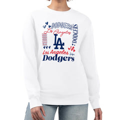 Los Angeles Dodgers G-III 4Her by Carl Banks Women's Collage Team Graphic Fleece Pullover Hoodie - White