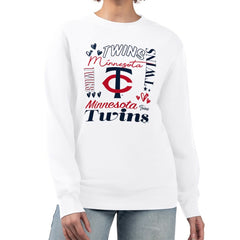 Minnesota Twins G-III 4Her by Carl Banks Women's Collage Team Graphic Fleece Pullover Hoodie - White
