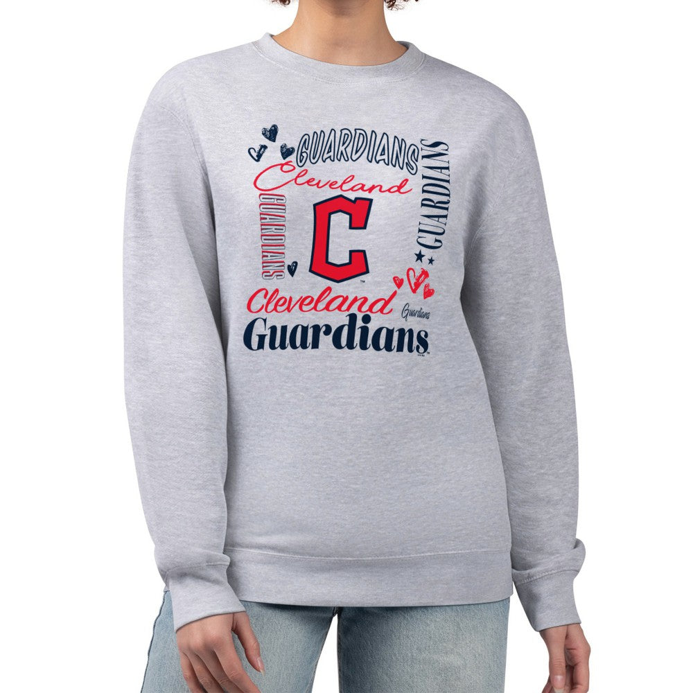 Cleveland Guardians G-III 4Her by Carl Banks Women's Collage Team Graphic Fleece Pullover Hoodie - Heather Gray