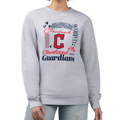 Cleveland Guardians G-III 4Her by Carl Banks Women's Collage Team Graphic Fleece Pullover Hoodie - Heather Gray