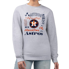 Houston Astros G-III 4Her by Carl Banks Women's Collage Team Graphic Fleece Pullover Hoodie - Heather Gray