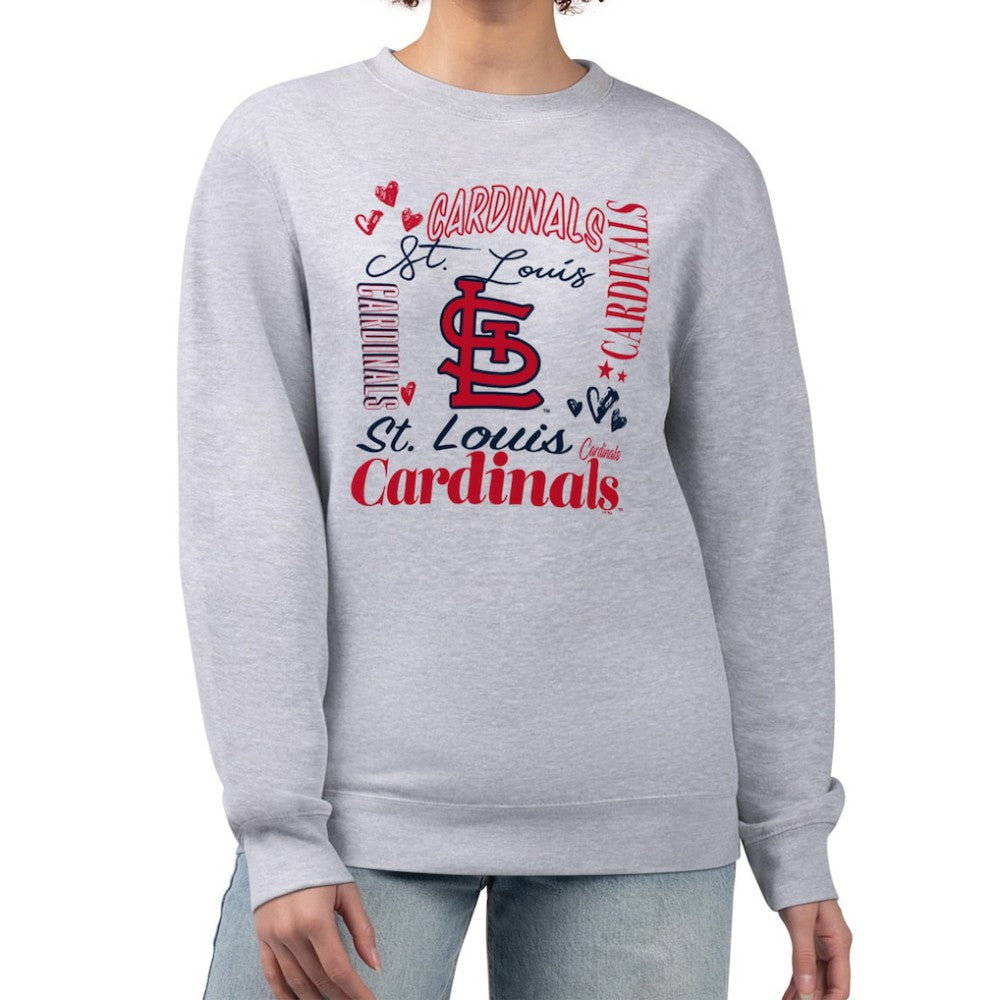 St. Louis Cardinals G-III 4Her by Carl Banks Women's Collage Team Graphic Fleece Pullover Hoodie - Heather Gray