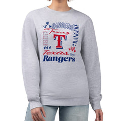 Texas Rangers G-III 4Her by Carl Banks Women's Collage Team Graphic Fleece Pullover Hoodie - Heather Gray