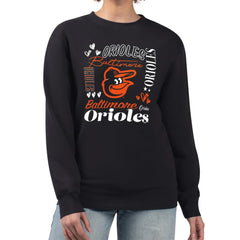 Baltimore Orioles G-III 4Her by Carl Banks Women's Collage Team Graphic Fleece Pullover Hoodie - Black
