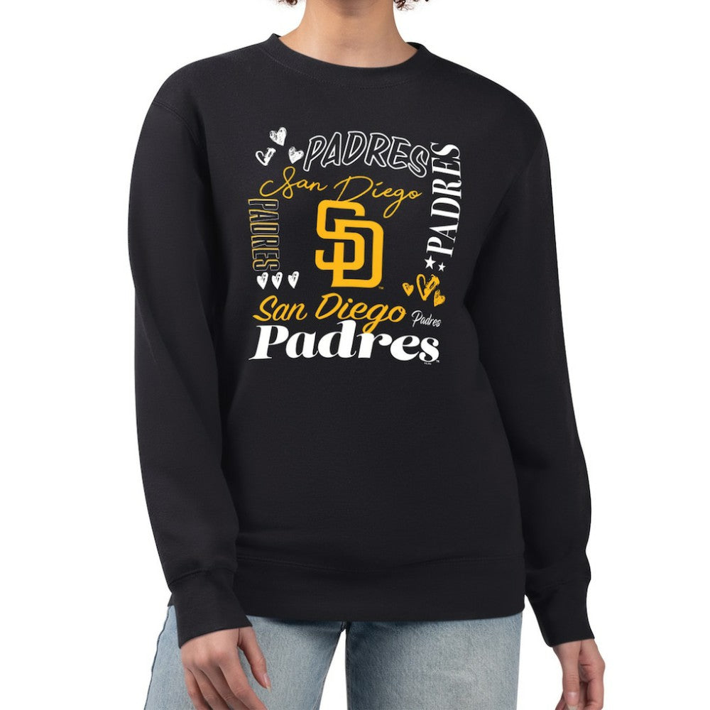 San Diego Padres G-III 4Her by Carl Banks Women's Collage Team Graphic Fleece Pullover Hoodie - Black