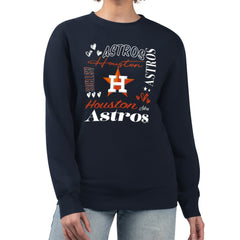 Houston Astros G-III 4Her by Carl Banks Women's Collage Team Graphic Fleece Pullover Hoodie - Navy