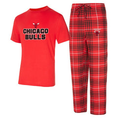 Chicago Bulls Concepts Sport Vector Top & Flannel Pants Sleep Set - Red/Black on sale