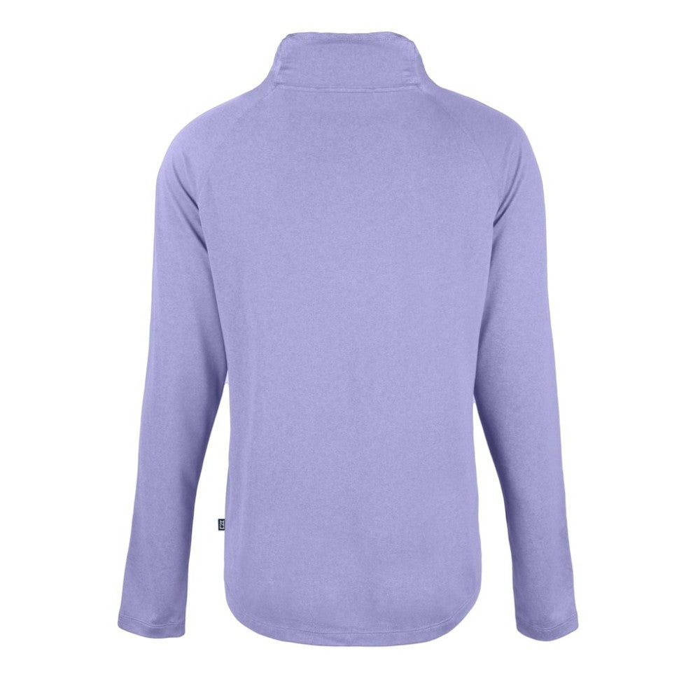 Colorado Rockies Cutter & Buck Women's  Coastline Epic Comfort Eco Recycled Funnel Neck Raglan Pullover Top - Purple