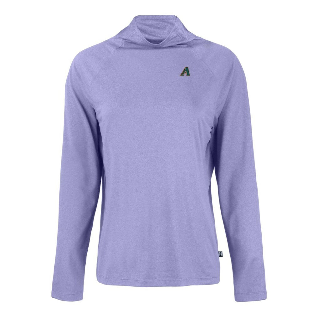 Arizona Diamondbacks Cutter & Buck Women's Cooperstown Collection Coastline Epic Comfort Eco Recycled Funnel Neck Raglan Pullover Top - Purple