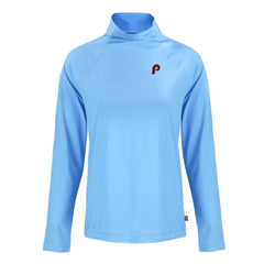 Philadelphia Phillies Cutter & Buck Women's Cooperstown Collection Coastline Epic Comfort Eco Recycled Funnel Neck Raglan Pullover Top - Powder Blue