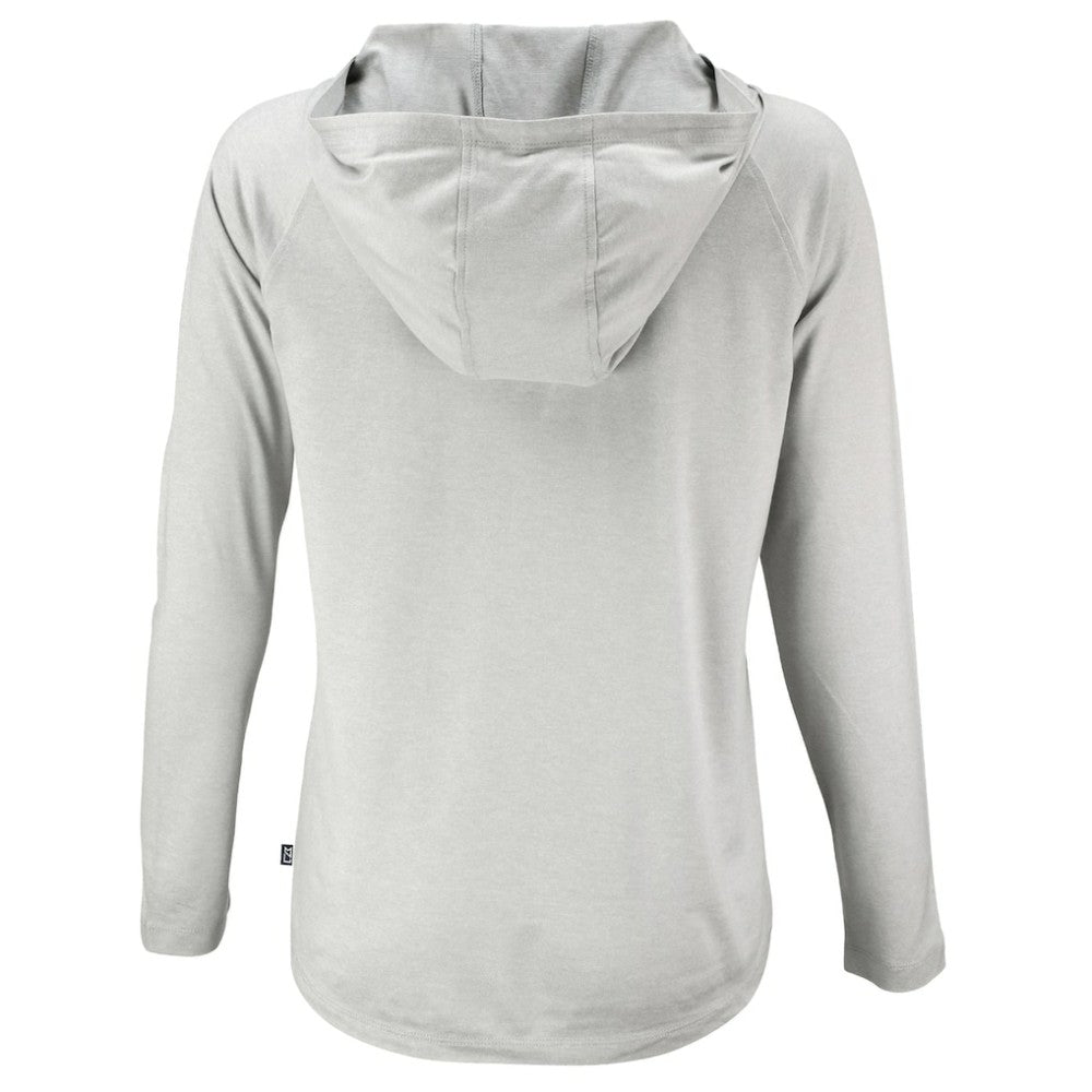 Chicago Cubs Cutter & Buck Women's Cooperstown Coastline Epic Comfort Eco Recycled Hoodie Raglan Long Sleeve T-Shirt - Gray