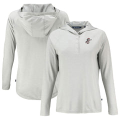 Cincinnati Reds Cutter & Buck Women's Cooperstown Collection Coastline Epic Comfort Eco Recycled Hoodie Raglan Long Sleeve T-Shirt - Gray