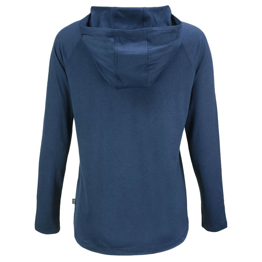 Chicago Cubs Cutter & Buck Women's  Coastline Epic Comfort Eco Recycled Hoodie Raglan Long Sleeve T-Shirt - Navy