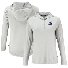 Chicago White Sox Cutter & Buck Women's Cooperstown Collection Coastline Epic Comfort Eco Recycled Hoodie Raglan Long Sleeve T-Shirt - Gray