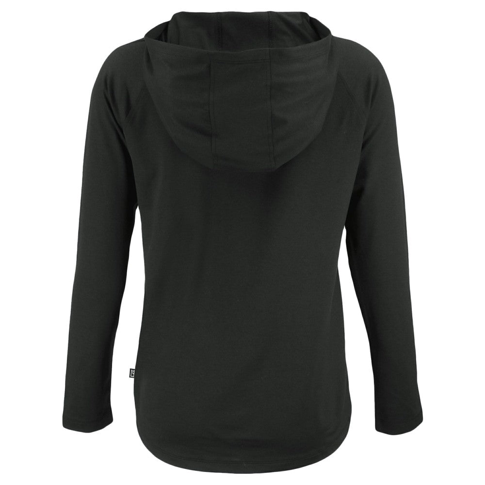 Cincinnati Reds Cutter & Buck Women's  Coastline Epic Comfort Eco Recycled Hoodie Raglan Long Sleeve T-Shirt - Black