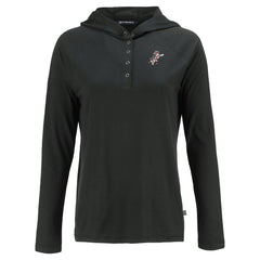 Cincinnati Reds Cutter & Buck Women's Cooperstown Collection Coastline Epic Comfort Eco Recycled Hoodie Raglan Long Sleeve T-Shirt - Black