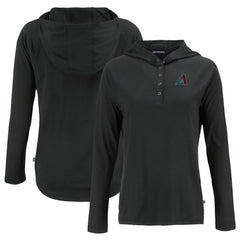 Arizona Diamondbacks Cutter & Buck Women's  Coastline Epic Comfort Eco Recycled Hoodie Raglan Long Sleeve T-Shirt - Black