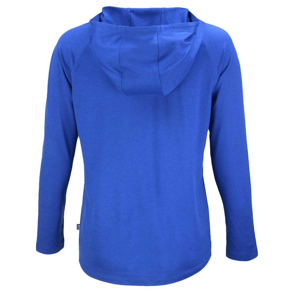 Kansas City Royals Cutter & Buck Women's Cooperstown Collection Coastline Epic Comfort Eco Recycled Hoodie Raglan Long Sleeve T-Shirt - Royal