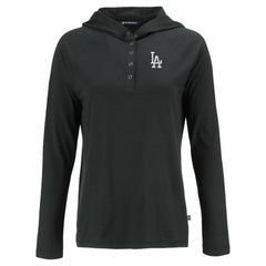 Los Angeles Dodgers Cutter & Buck Women's  Coastline Epic Comfort Eco Recycled Hoodie Raglan Long Sleeve T-Shirt - Black