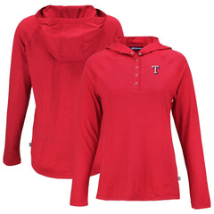 Texas Rangers Cutter & Buck Women's  Coastline Epic Comfort Eco Recycled Hoodie Raglan Long Sleeve T-Shirt - Red