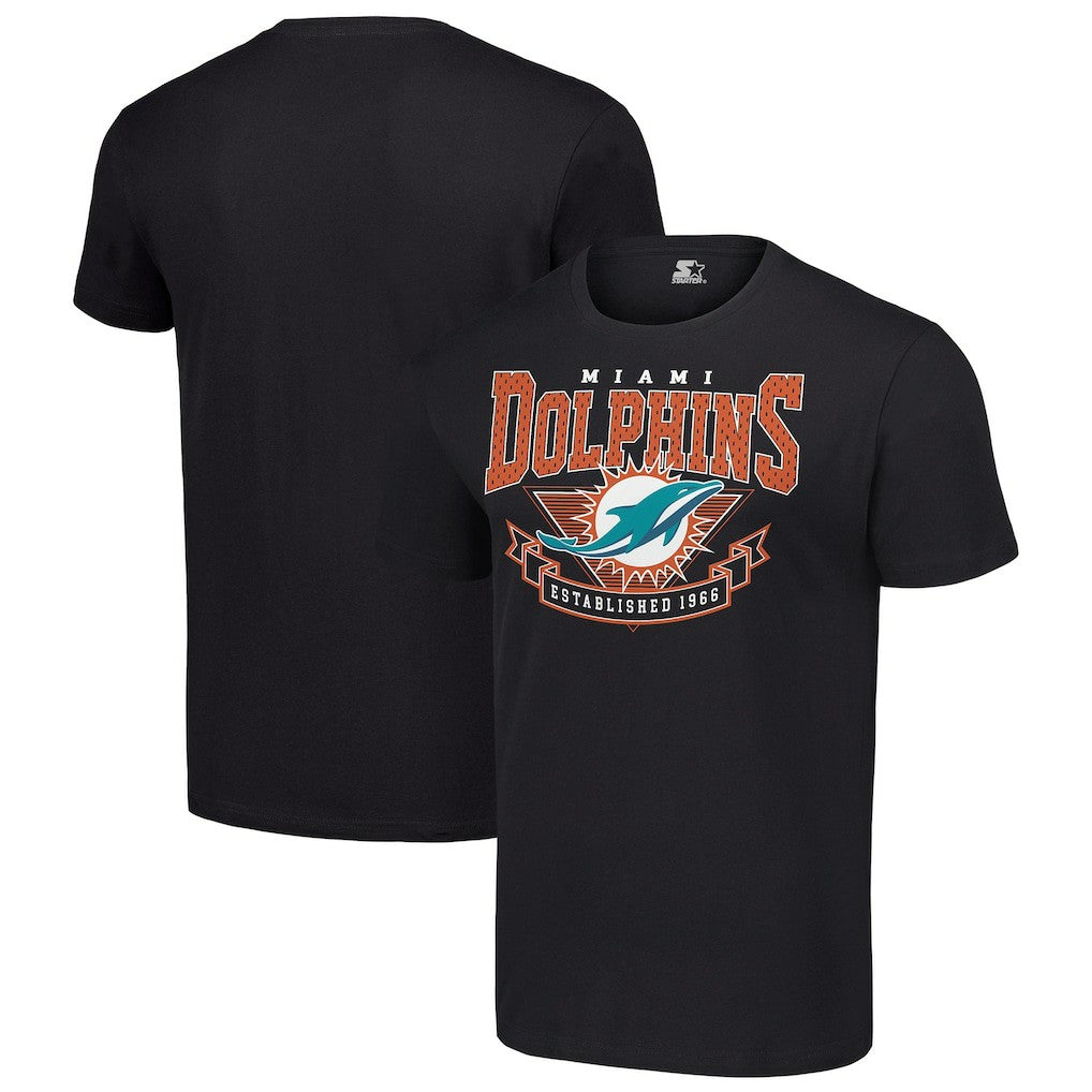 Miami Dolphins Starter 80s Inspired Team Logo T-Shirt - Black on sale