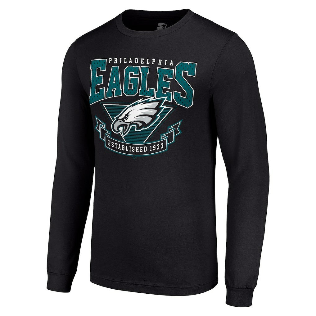 Philadelphia Eagles Starter '80s Inspired Team Logo Long Sleeve T-Shirt - Black outlet