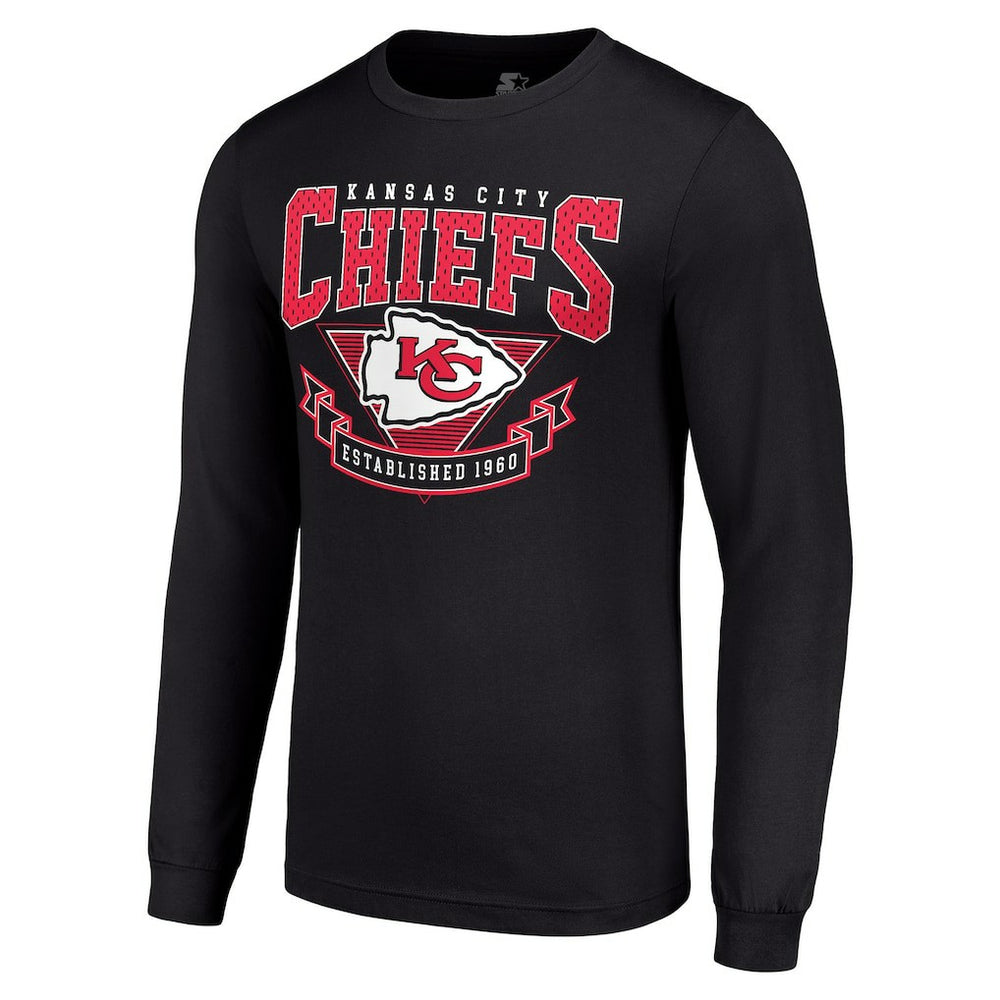 Kansas City Chiefs Starter '80s Inspired Team Logo Long Sleeve T-Shirt - Black discount