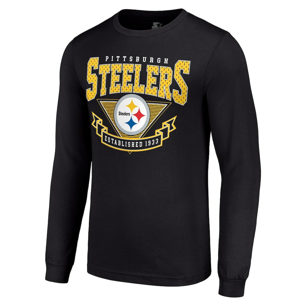 Pittsburgh Steelers Starter '80s Inspired Team Logo Long Sleeve T-Shirt - Black discount