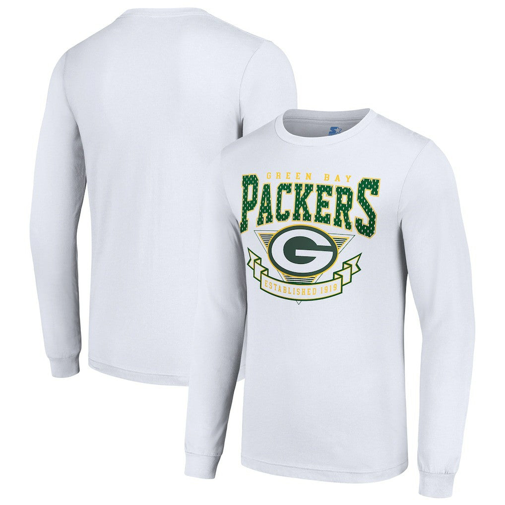 Green Bay Packers Starter '80s Inspired Team Logo Long Sleeve T-Shirt - White sale
