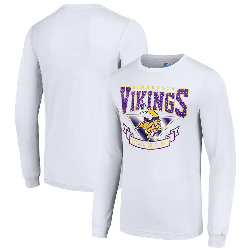 Minnesota Vikings Starter '80s Inspired Team Logo Long Sleeve T-Shirt - White on sale