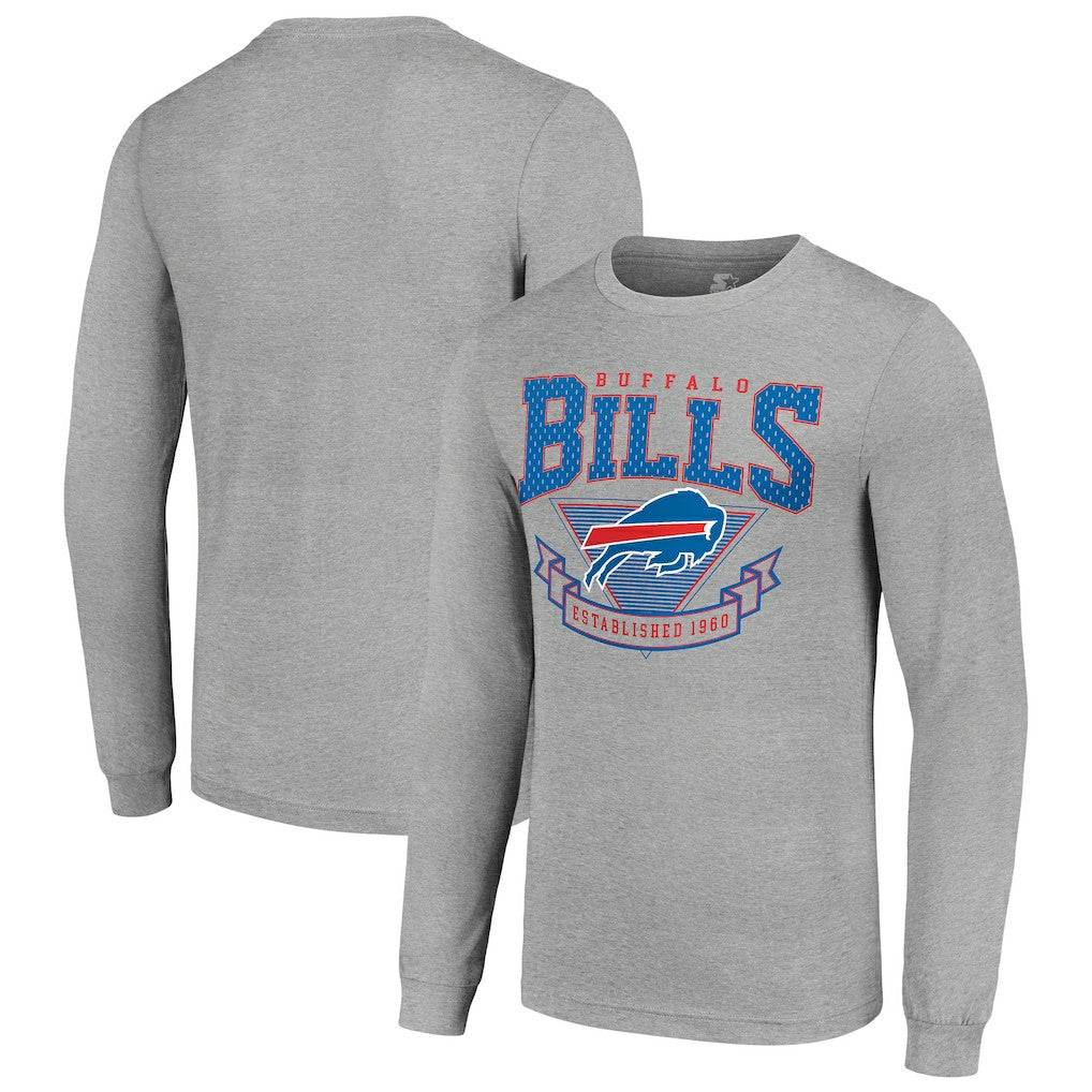 Buffalo Bills Starter '80s Inspired Team Logo Long Sleeve T-Shirt - Heather Gray online