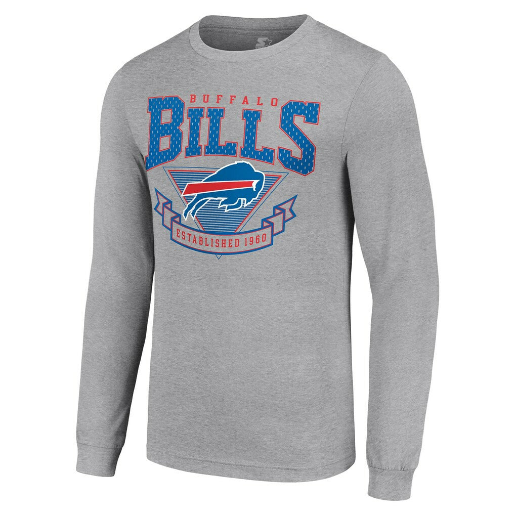 Buffalo Bills Starter '80s Inspired Team Logo Long Sleeve T-Shirt - Heather Gray online