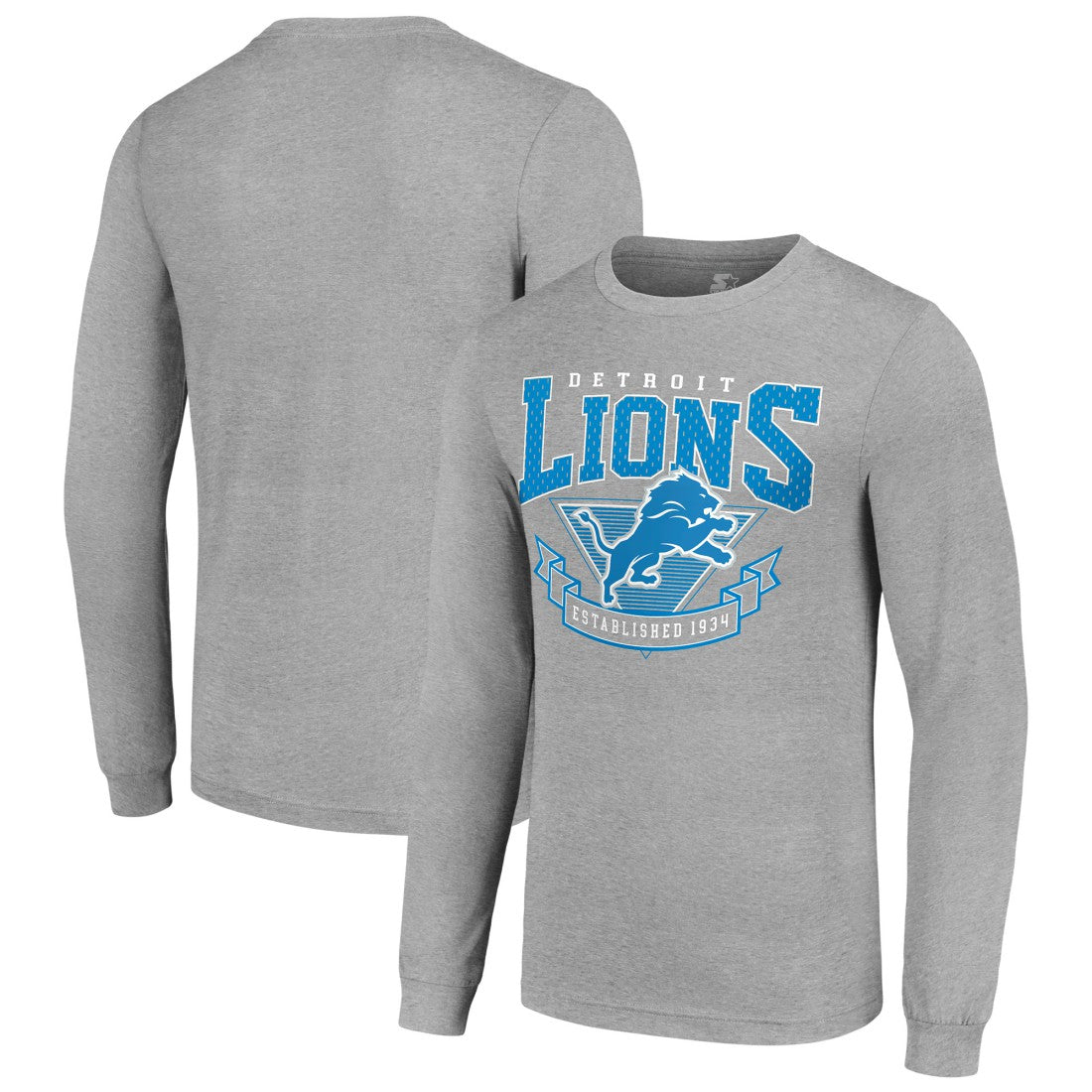 Detroit Lions Starter '80s Inspired Team Logo Long Sleeve T-Shirt - Heather Gray sale